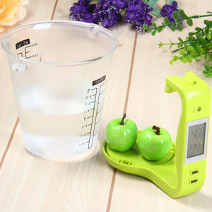 Hostweigh Measuring Cup Kitchen Scales Digital Beaker Libra Electronic Tool Scale with LCD Display Temperature Measurement Cups