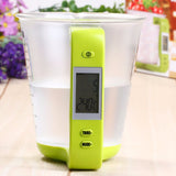 Hostweigh Measuring Cup Kitchen Scales Digital Beaker Libra Electronic Tool Scale with LCD Display Temperature Measurement Cups