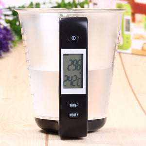 Hostweigh Measuring Cup Kitchen Scales Digital Beaker Libra Electronic Tool Scale with LCD Display Temperature Measurement Cups