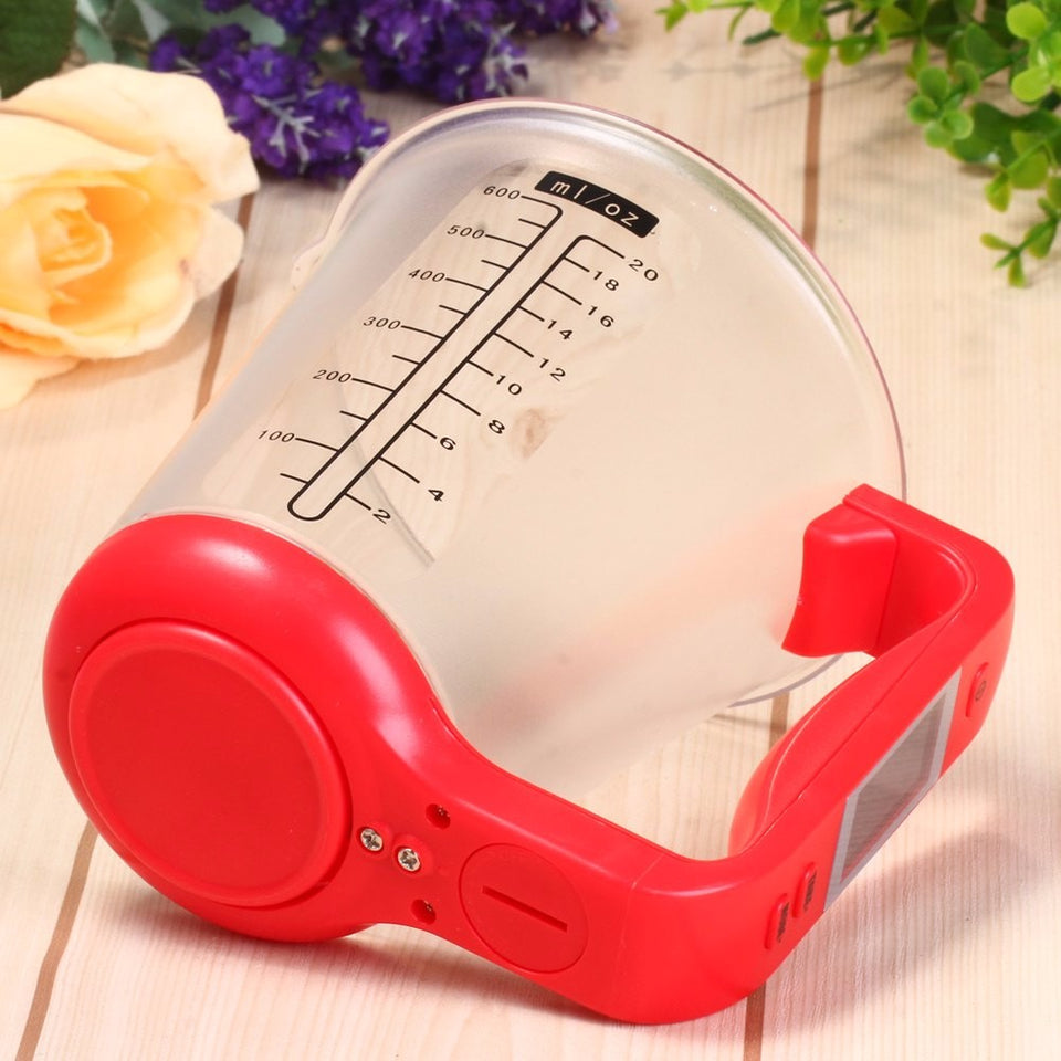 Hostweigh Measuring Cup Kitchen Scales Digital Beaker Libra Electronic Tool Scale with LCD Display Temperature Measurement Cups