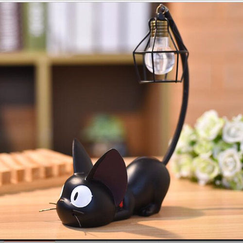 Little Black Cat Night Light Desk Figurines Miniatures Kids Favor Home Decoration & Gift