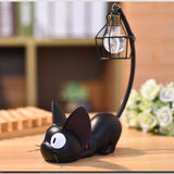 Little Black Cat Night Light Desk Figurines Miniatures Kids Favor Home Decoration & Gift