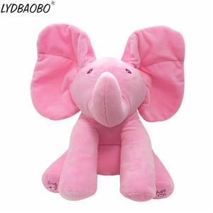 1PC 30cm Peek A Boo Elephant & Bear Stuffed Animals&Plush Doll Play Music Elephant Educational Anti-stress Toy Gift For Children