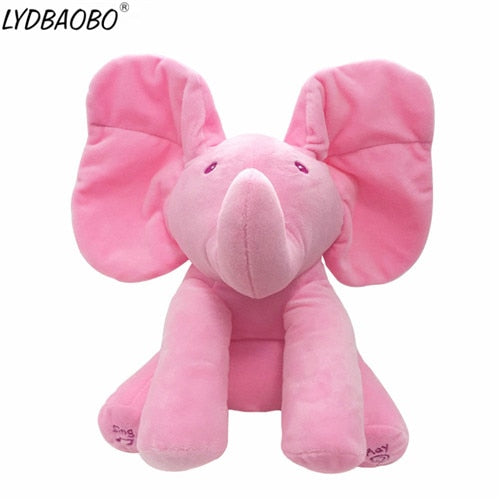 1PC 30cm Peek A Boo Elephant & Bear Stuffed Animals&Plush Doll Play Music Elephant Educational Anti-stress Toy Gift For Children