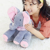 1PC 30cm Peek A Boo Elephant & Bear Stuffed Animals&Plush Doll Play Music Elephant Educational Anti-stress Toy Gift For Children