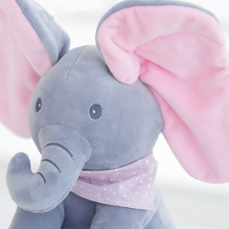 1PC 30cm Peek A Boo Elephant & Bear Stuffed Animals&Plush Doll Play Music Elephant Educational Anti-stress Toy Gift For Children