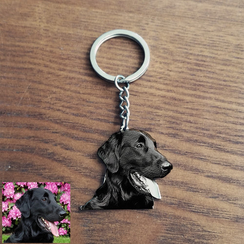 Custom Pet Photo Keychain Engraved Name Stainless steel Dog Tag Key Chain For Women Men Memorial Best Christmas Gift