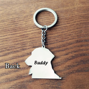 Custom Pet Photo Keychain Engraved Name Stainless steel Dog Tag Key Chain For Women Men Memorial Best Christmas Gift